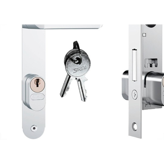 Fechadura Stam Estreita Externa 23Mm Inox Alavanca - 401/07