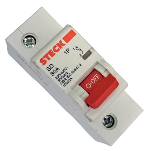 Kit C/4 - Disjuntor Steck ''Din'' Unipolar 80A. C Kit C/4 - Disjuntor Steck ''Din'' Unipolar 80A. C