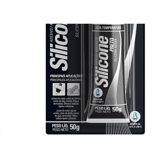 Silicone Tekbond Alta Temperatura 50G. Preto Silicone Tekbond Alta Temperatura 50G. Preto