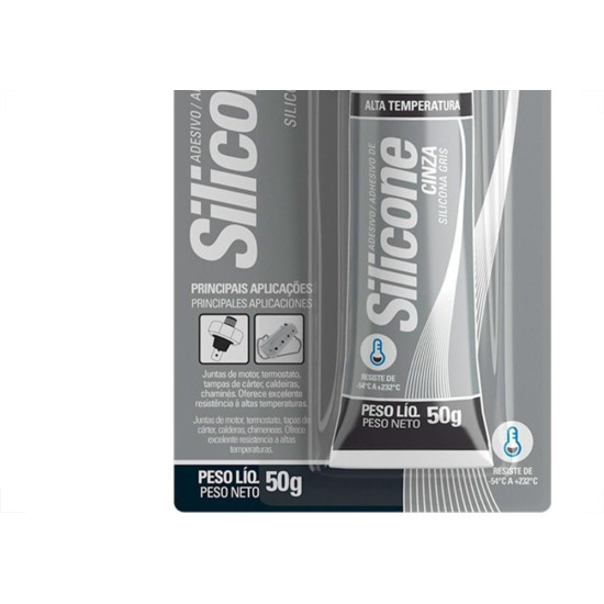 Silicone Tekbond Alta Temperatura 50G. Cinza Silicone Tekbond Alta Temperatura 50G. Cinza