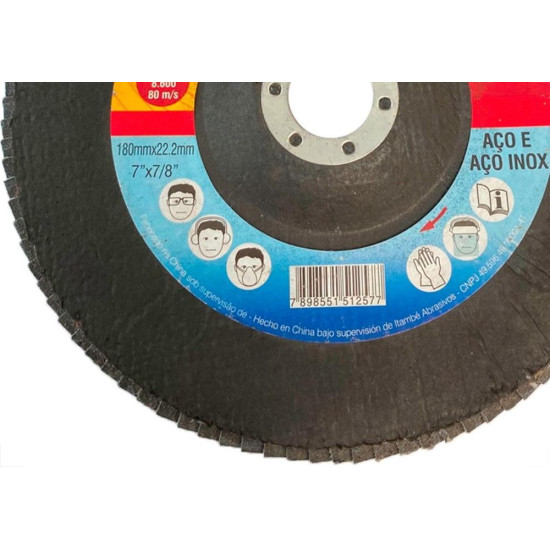 Disco Flap Lineato Itambe 7'' - Grao 120 Disco Flap Lineato Itambe 7'' - Grao 120