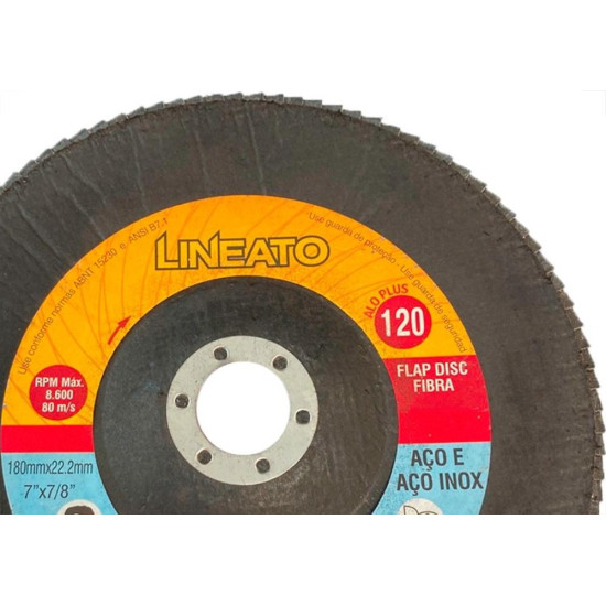 Disco Flap Lineato Itambe 7'' - Grao 120 Disco Flap Lineato Itambe 7'' - Grao 120