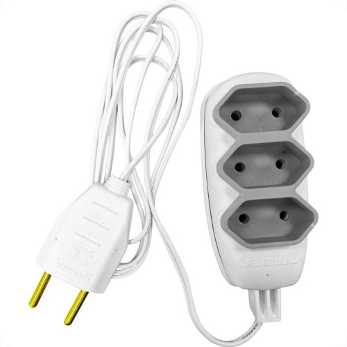 Extensao Luster Paralela 2 Polos 0,75Mm Branca/Cinza - 1,5M Extensao Luster Paralela 2 Polos 0,75Mm Branca/Cinza - 1,5M