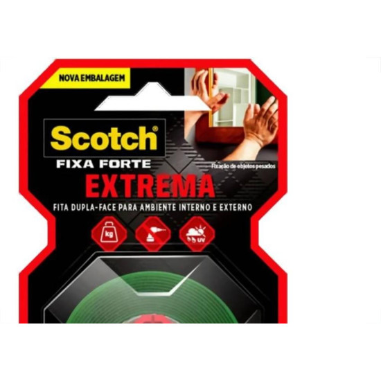 Fita Dupla Face 3M Fixa Forte Extrema Ambiente Interno/Externo 24Mm X 2M - 5Kg