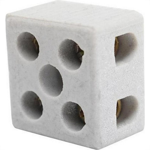 Conector Porcelana Thompson 2 Polos - 06Mm Fixar - Kit C/10 Pecas Conector Porcelana Thompson 2 Polos - 06Mm Fixar - Kit C/10 Pecas