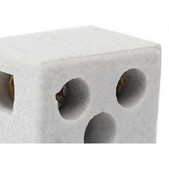 Conector Porcelana Thompson 2 Polos - 16Mm Fixar - Kit C/10 Pecas Conector Porcelana Thompson 2 Polos - 16Mm Fixar - Kit C/10 Pecas