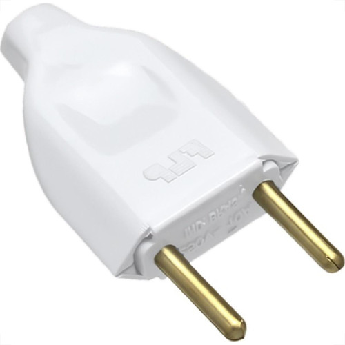 Pino Macho Flp 2 Polos 10A. Oco Branco - Kit C/10 Pecas Pino Macho Flp 2 Polos 10A. Oco Branco - Kit C/10 Pecas