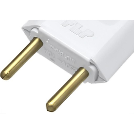 Pino Macho Flp 2 Polos 10A. Oco Branco - Kit C/10 Pecas Pino Macho Flp 2 Polos 10A. Oco Branco - Kit C/10 Pecas