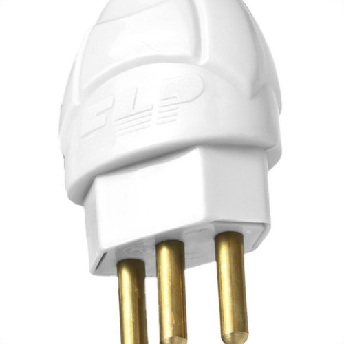 Pino Macho Flp 2 Polos+Terra 20A. Macico Branco - Kit C/10 Pecas Pino Macho Flp 2 Polos+Terra 20A. Macico Branco - Kit C/10 Pecas