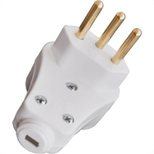 Pino Prensa Cabo Flp 2 Polos+Terra 10A. Branco - Kit C/10 Pecas