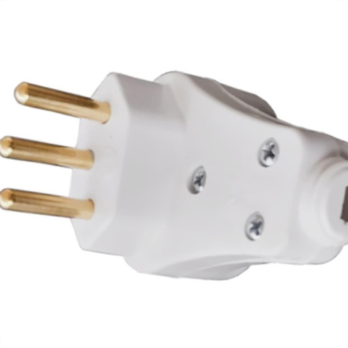 Pino Prensa Cabo Flp 2 Polos+Terra 10A. Branco - Kit C/10 Pecas