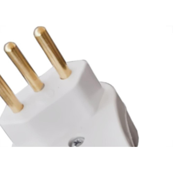 Pino Prensa Cabo Flp 2 Polos+Terra 10A. Branco - Kit C/10 Pecas