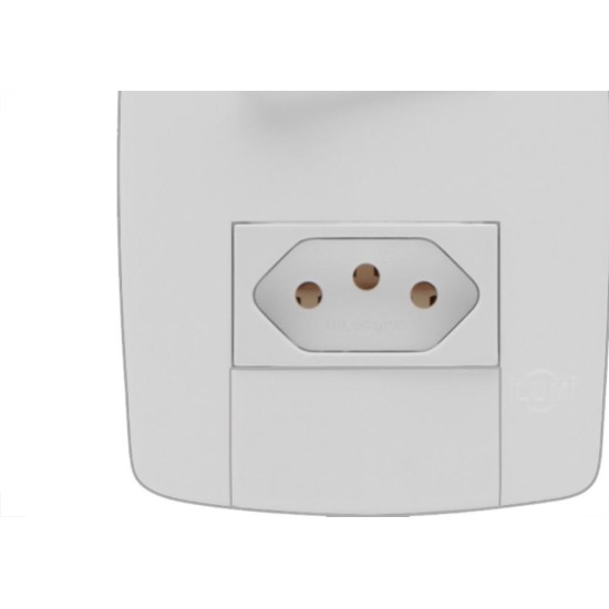 Conjunto Ilumi Lev Modular Com Placa 1 Simples + Tomada 2P+T. 10A. - 87200 Conjunto Ilumi Lev Modular Com Placa 1 Simples + Tomada 2P+T. 10A. - 87200