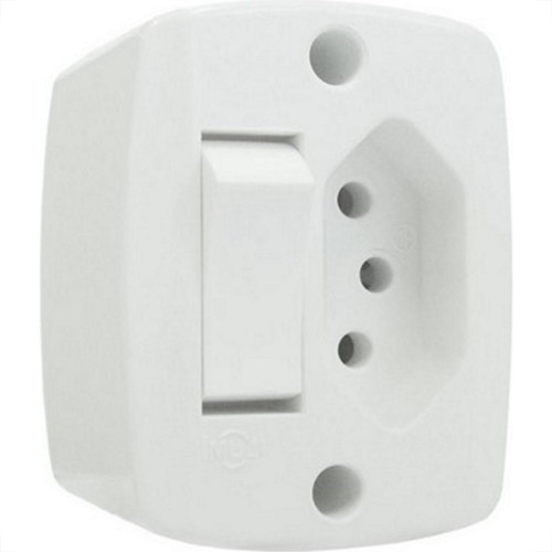 Interruptor Externo Ilumi Retangular + Tomada 2P+T. 10A. 16544 - Kit C/10 Pecas Interruptor Externo Ilumi Retangular + Tomada 2P+T. 10A. 16544 - Kit C/10 Pecas