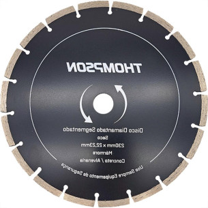 Disco Diamantado Thompson Segmentado Seco 230Mm X 22,23Mm - 9'' - 1376