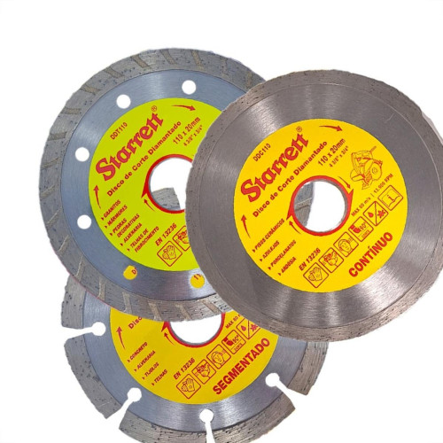 Disco Diamantado Starrett Cartela Com 3 Pecas Liso/Segmentado/Turbo 110Mm X 20Mm - Kddp110-3 Disco Diamantado Starrett Cartela Com 3 Pecas Liso/Segmentado/Turbo 110Mm X 20Mm - Kddp110-3
