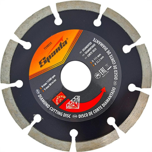 Disco Diamantado Sparta Segmentado Seco 115Mm X 22,2Mm - 7310555 Disco Diamantado Sparta Segmentado Seco 115Mm X 22,2Mm - 7310555