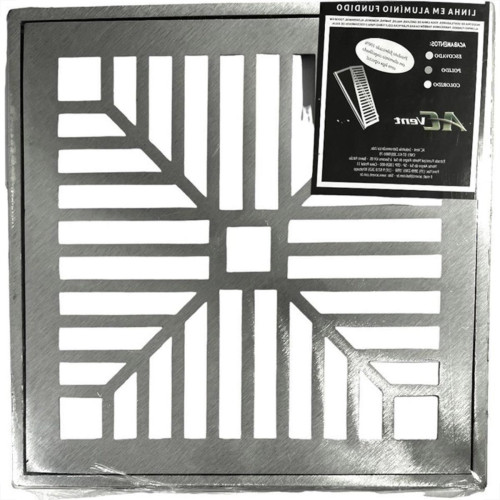 Grelha De Aluminio Com Porta Grelha Quadrada 20X20Cm Grelha De Aluminio Com Porta Grelha Quadrada 20X20Cm