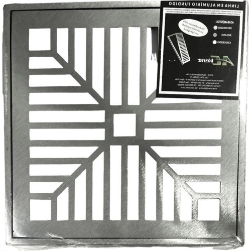 Grelha De Aluminio Com Porta Grelha Quadrada 15X15Cm Grelha De Aluminio Com Porta Grelha Quadrada 15X15Cm