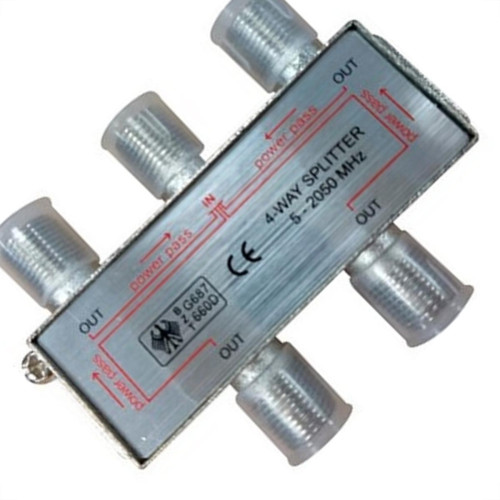 Divisor Cabo Coaxial Blindado Aubor 4X75 Digital 2050Mhz Divisor Cabo Coaxial Blindado Aubor 4X75 Digital 2050Mhz