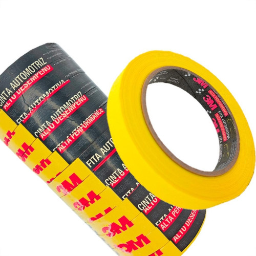 Fita Crepe 3M Alta Performance Amarela 18Mm X 40M Automotiva - Kit C/12 Rolos Fita Crepe 3M Alta Performance Amarela 18Mm X 40M Automotiva - Kit C/12 Rolos