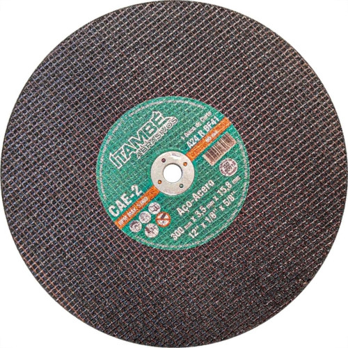 Disco Corte Ferro Itambe 12''X1/8''X5/8'' 2 Telas Cae-2 Disco Corte Ferro Itambe 12''X1/8''X5/8'' 2 Telas Cae-2