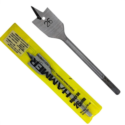 Broca Chata Madeira Hammer Para Dobradica Caneco 26Mm