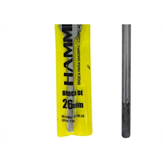 Broca Chata Madeira Hammer Para Dobradica Caneco 26Mm