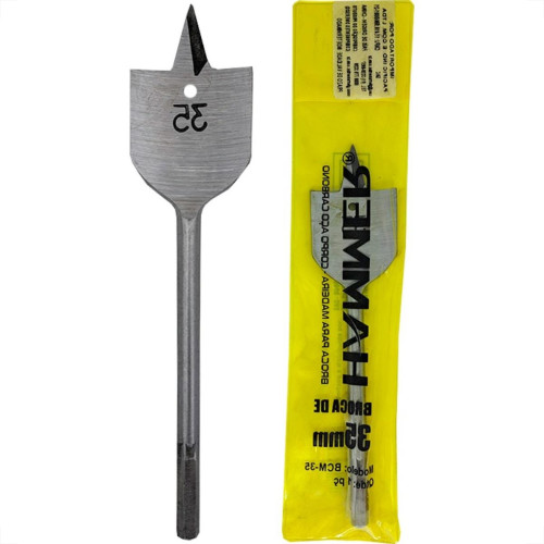 Broca Chata Madeira Hammer Para Dobradica Caneco 35Mm Broca Chata Madeira Hammer Para Dobradica Caneco 35Mm
