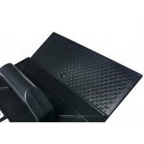 Desempenadeira Pvc Emave Preta Corrugada 15 X26Cm - Kit C/6 Pecas