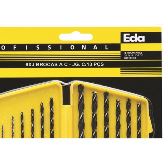 Broca Aco Carbono Madeira Jogo Com 13 Pecas Eda - 6Xj Broca Aco Carbono Madeira Jogo Com 13 Pecas Eda - 6Xj