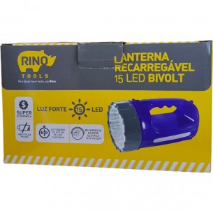 Lanterna Recarregavel Rino 15 Leds Bivolt