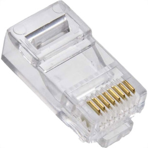 Plug Modular Para Computador Aubor Rj45 (8X8) Com 6 Pecas