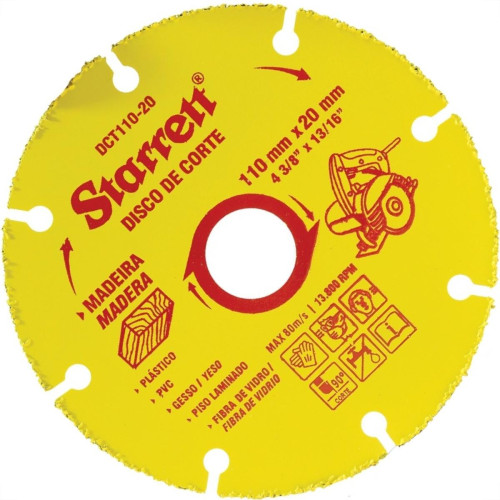 Disco Para Madeira Tungstenio Starrett Dct 110-20Mm
