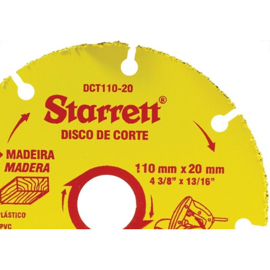 Disco Para Madeira Tungstenio Starrett Dct 110-20Mm