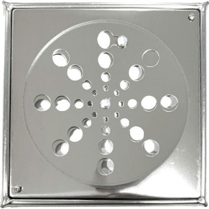 Grelha Aco Inox Quadrada Overtime 15X15Cm Com Fecho + Caixilho