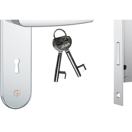 Fechadura Stam Interna Inox Alavanca - 814/33 Fechadura Stam Interna Inox Alavanca - 814/33
