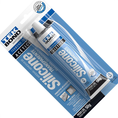 Silicone Tekbond Acetico 50G. Transparente Blister - Kit C/12 Pecas Silicone Tekbond Acetico 50G. Transparente Blister - Kit C/12 Pecas