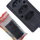 Tomada Barra Interneed 2 Polos +Terra Preta 10A. Tripla