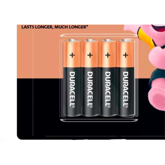 Pilha Duracell Alcalina Palito Aaa Cartela Com 4 Pecas