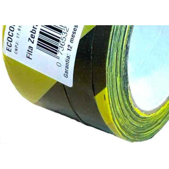 Fita Zebrada Para Sinalizacao Ecoconvert 7Cm X 200M - Kit C/10 Rolos Fita Zebrada Para Sinalizacao Ecoconvert 7Cm X 200M - Kit C/10 Rolos