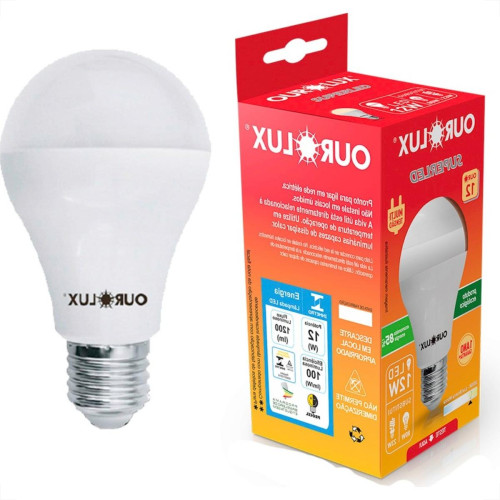 Lampada Led Bulbo Ourolux A60 - 12W. 3000K. Lampada Led Bulbo Ourolux A60 - 12W. 3000K.