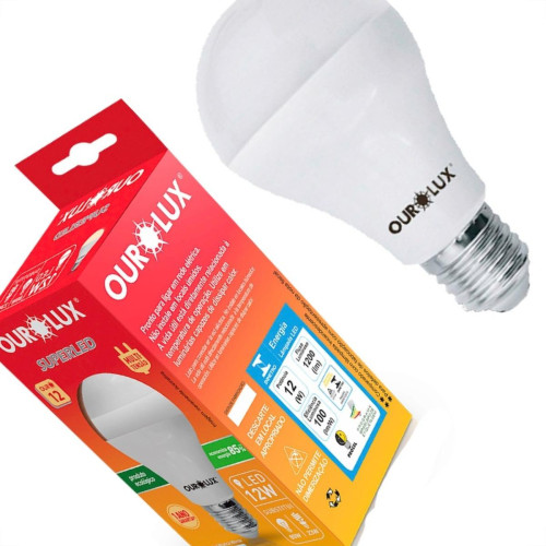 Lampada Led Bulbo Ourolux A60 - 12W. 3000K. Lampada Led Bulbo Ourolux A60 - 12W. 3000K.