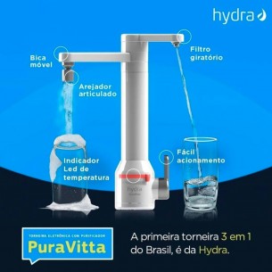 Torneira Eletrica Com Filtro Hydra Puravitta Branca 220V.