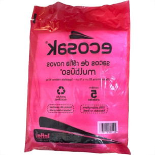 Saco De Rafia Ecosak Novo Multiuso 50Cm X 70Cm 40Kg Pacote Com 5 Pecas Branco