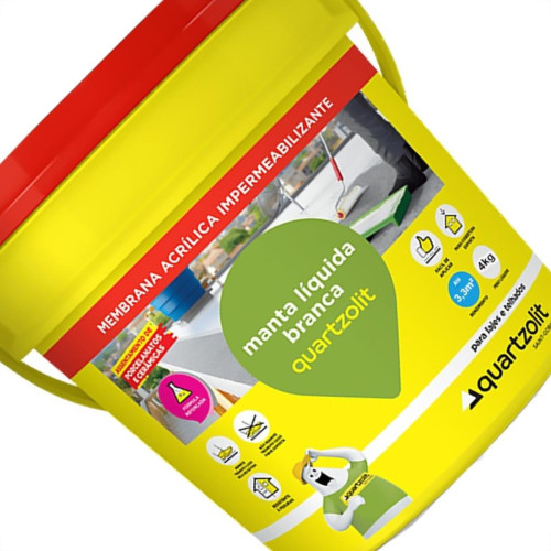 Impermeabilizante Quartzolit Manta Liquida Branco 4Kg Impermeabilizante Quartzolit Manta Liquida Branco 4Kg