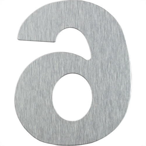 Numero Residencial Atlas Escovado No.6 - 12,5Cm Numero Residencial Atlas Escovado No.6 - 12,5Cm