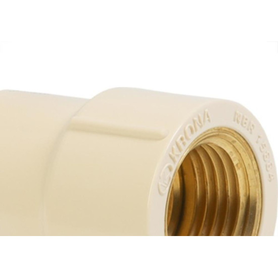 Luva Transicao Agua Quente Cpvc Ultraterm Krona Rosca Femea 22Mmx3/4'' - 1364 Luva Transicao Agua Quente Cpvc Ultraterm Krona Rosca Femea 22Mmx3/4'' - 1364