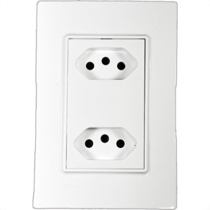 Kit C/3 - Conjunto Ilumi Vivaz Branco Com Placa 2 Tomadas...