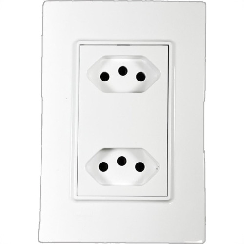 Kit C/3 - Conjunto Ilumi Vivaz Branco Com Placa 2 Tomadas... Kit C/3 - Conjunto Ilumi Vivaz Branco Com Placa 2 Tomadas...